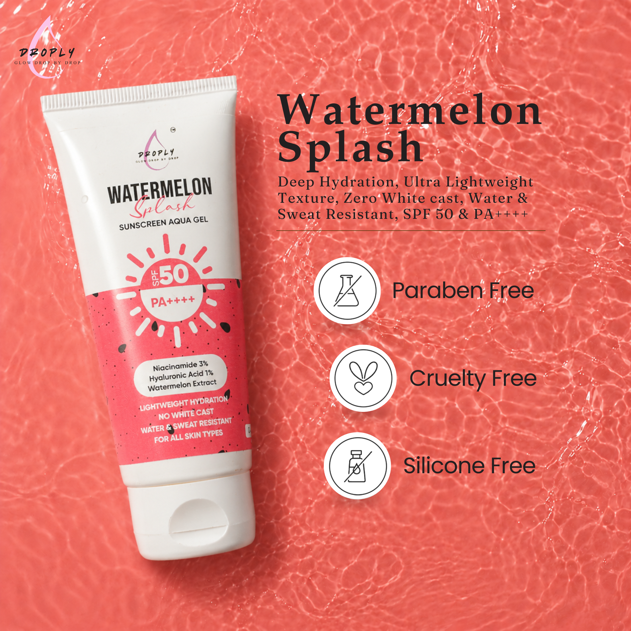 Watermelon Splash Sunscreen Aqua Gel - Image 4